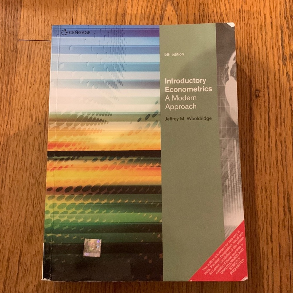 Introductory Econometrics: A Modern Approach textbook by Jeffrey M. Wooldridge
